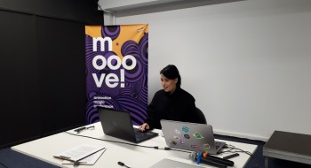 Mavka director Sasha Ruban speaks at Mooove conference