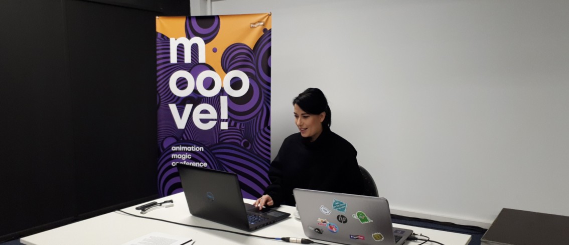 Mavka director Sasha Ruban speaks at Mooove conference